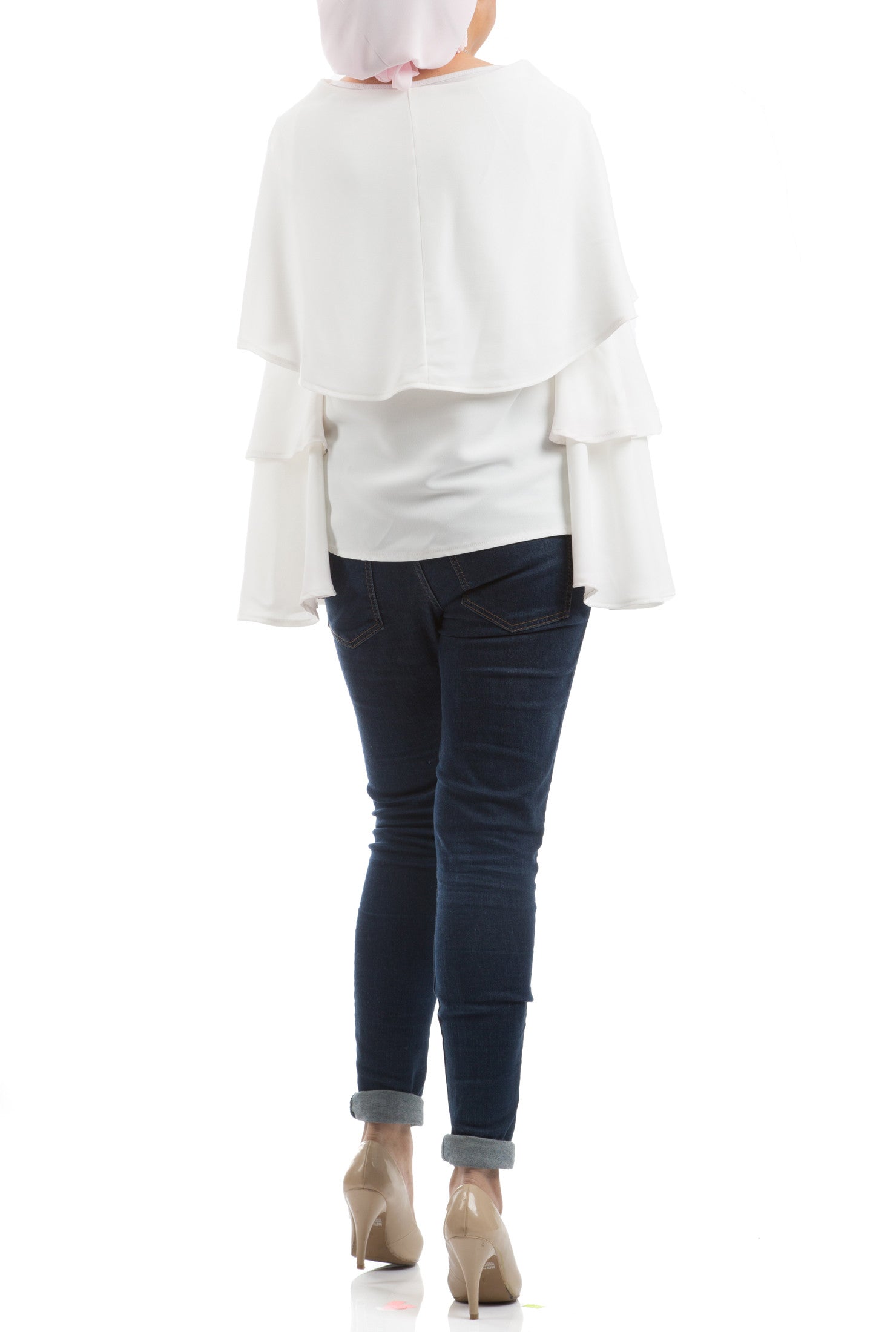 Ruffled Sleeves Blouse - White