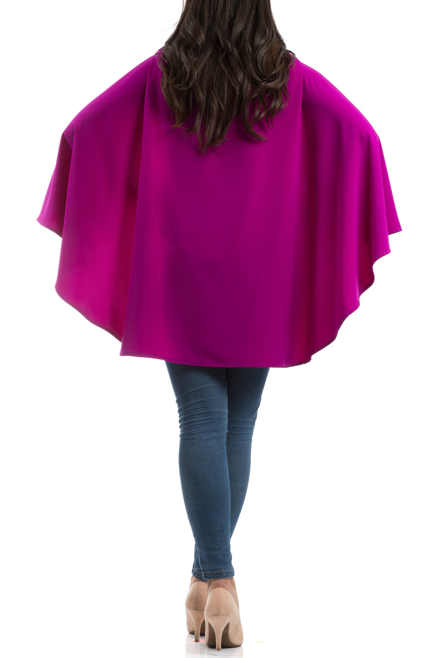 Super-Cape Blouse - Fuchsia