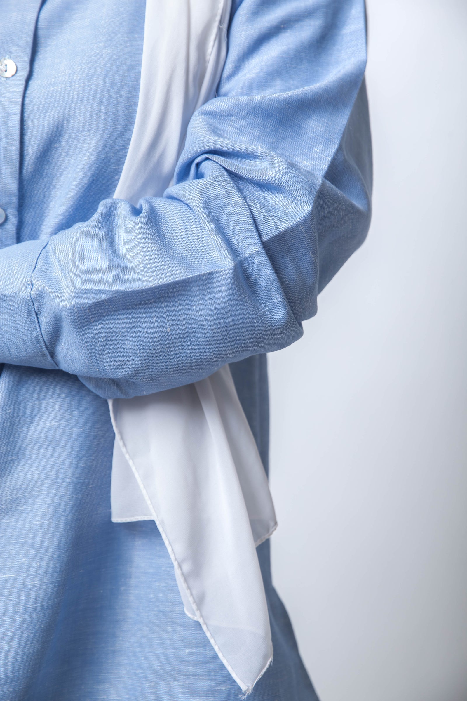 The Sky Basic Linen Shirt - Baby Blue