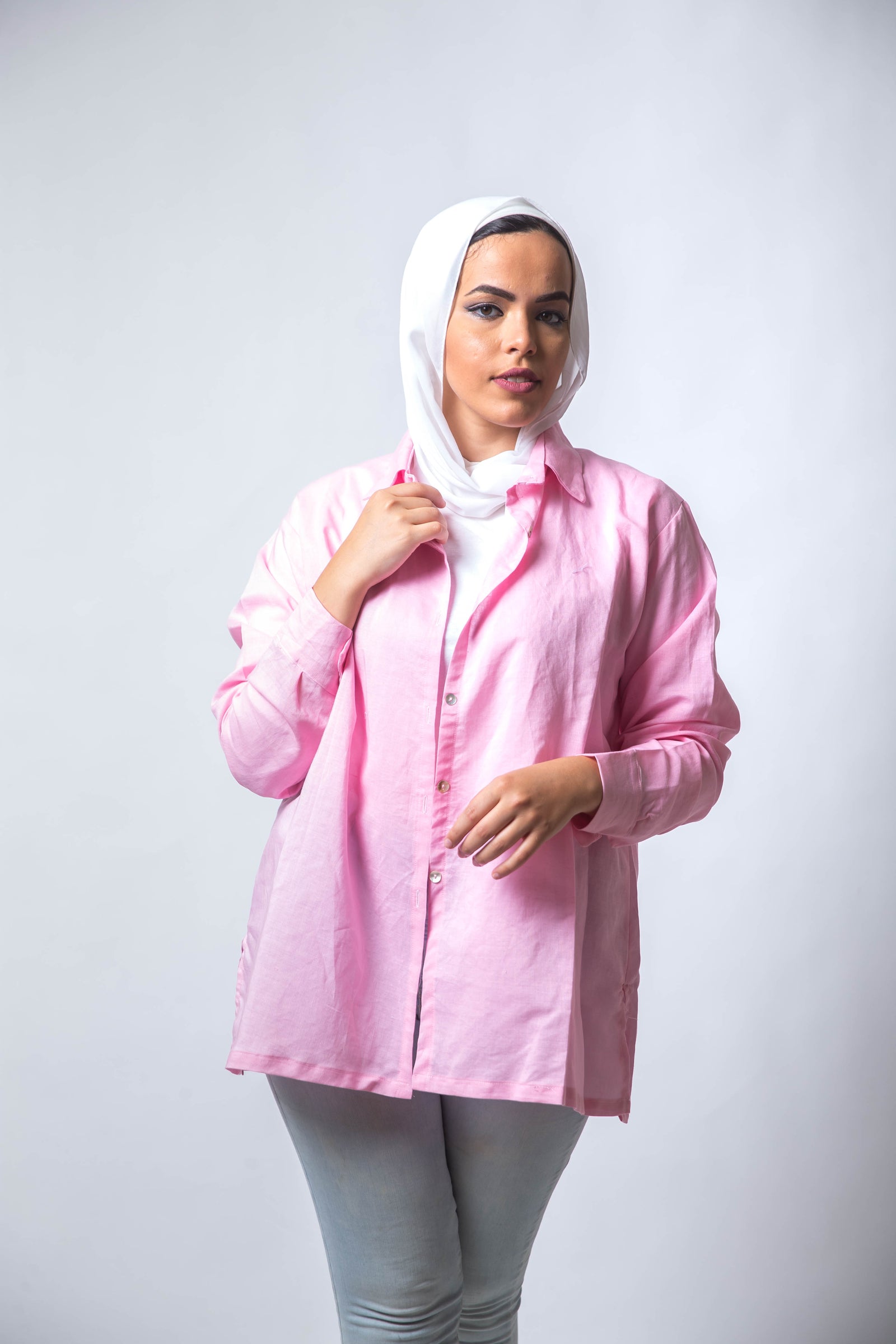 The Rosa Basic Linen Chemise - Pink