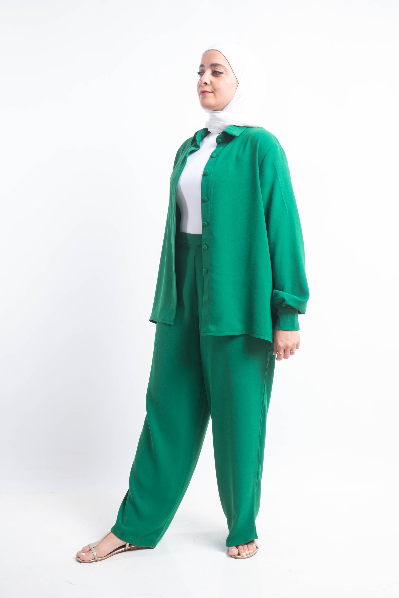 The Palette Crepe Chemise - Green