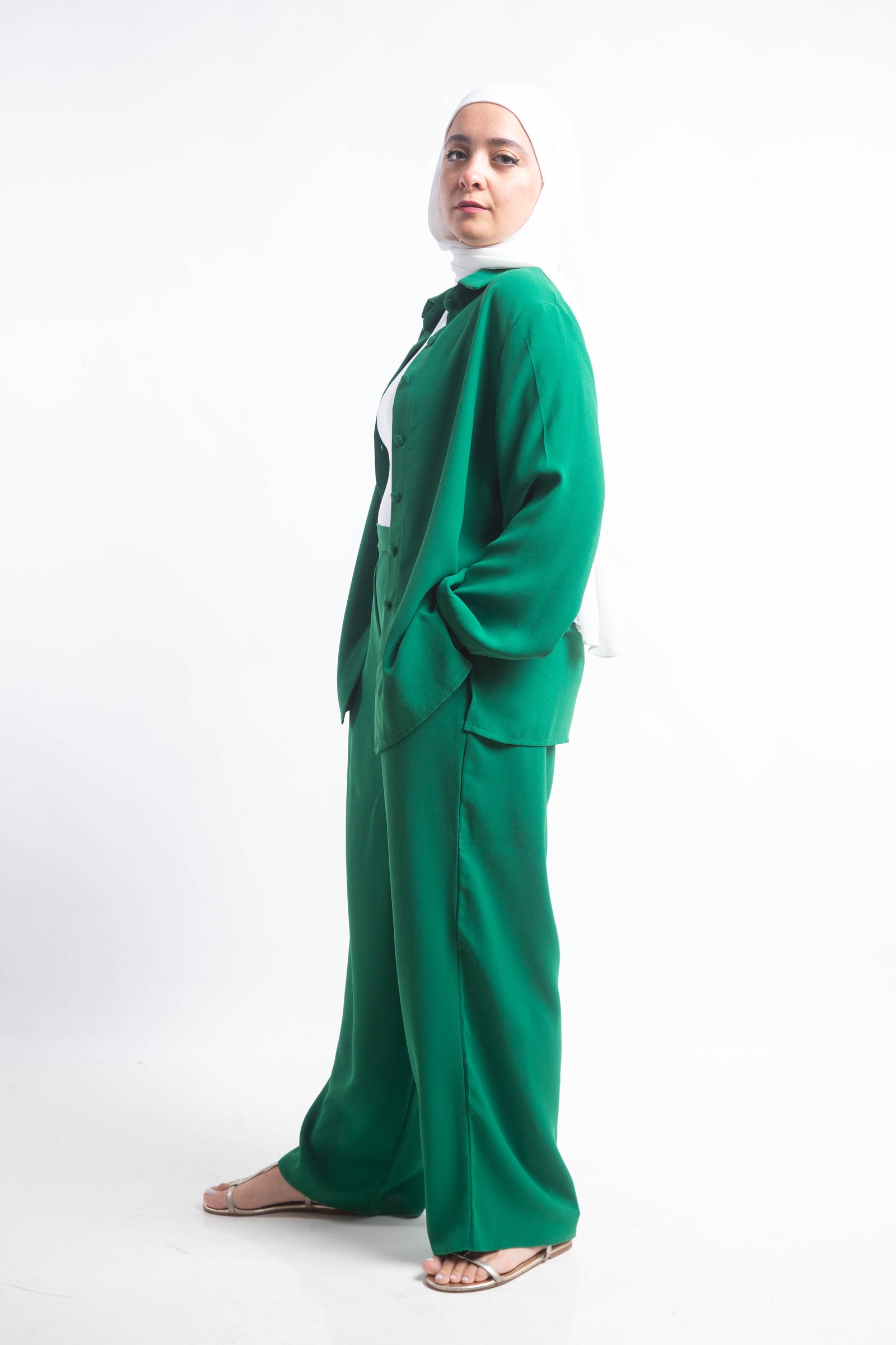 The Palette Crepe Chemise - Green