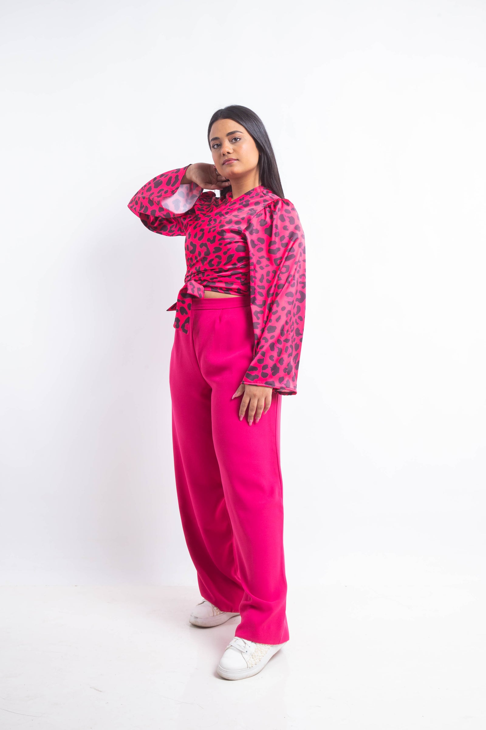 The Wrap Leo Top - Fuschia
