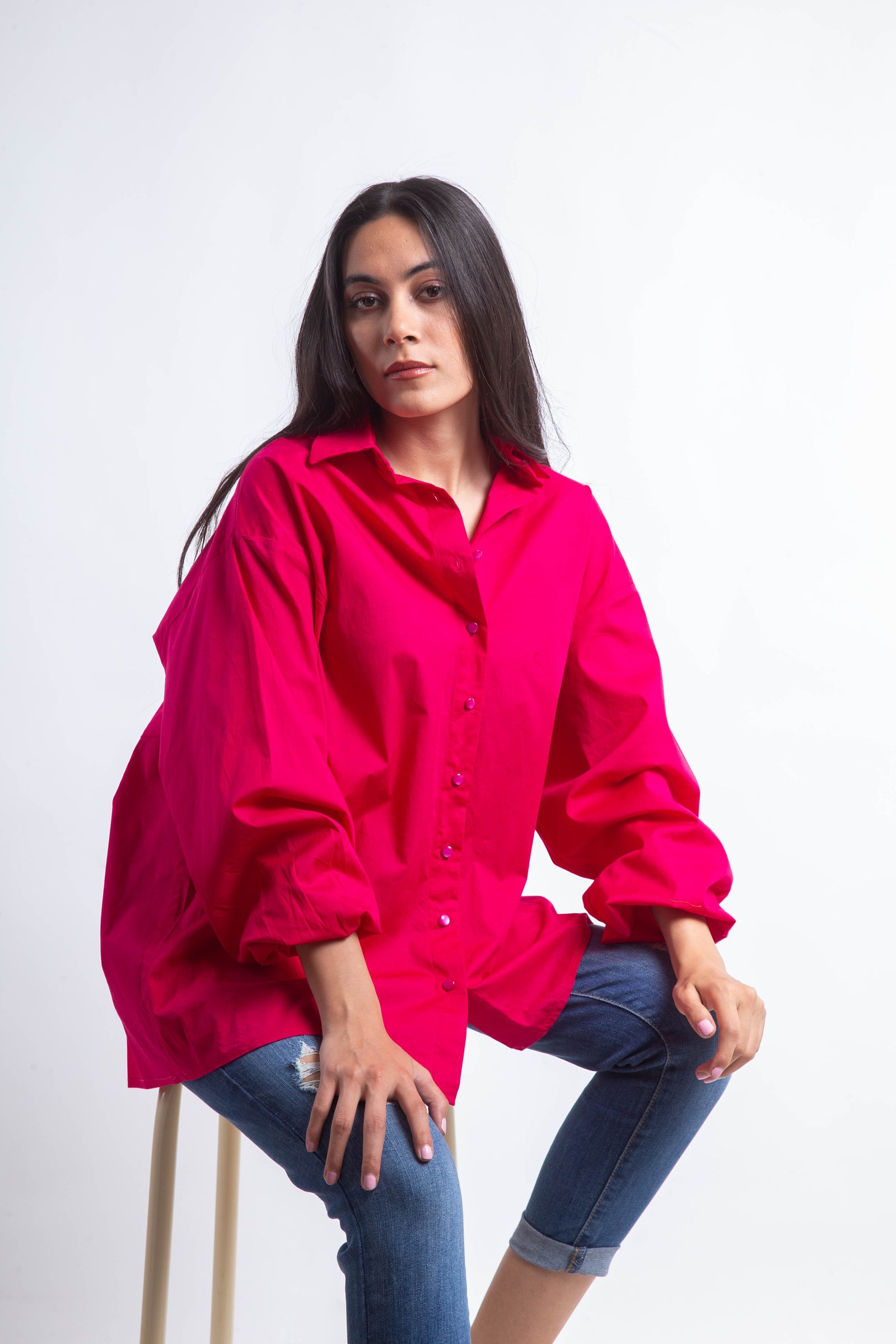 The Buttons Shirt - Fuschia