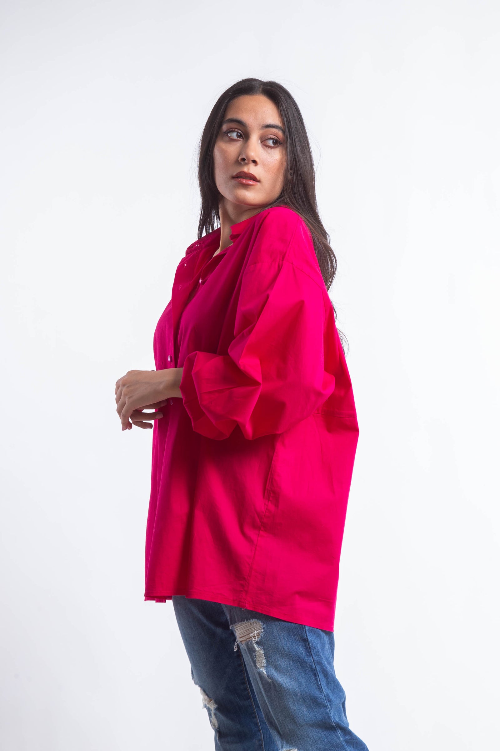 The Buttons Shirt - Fuschia
