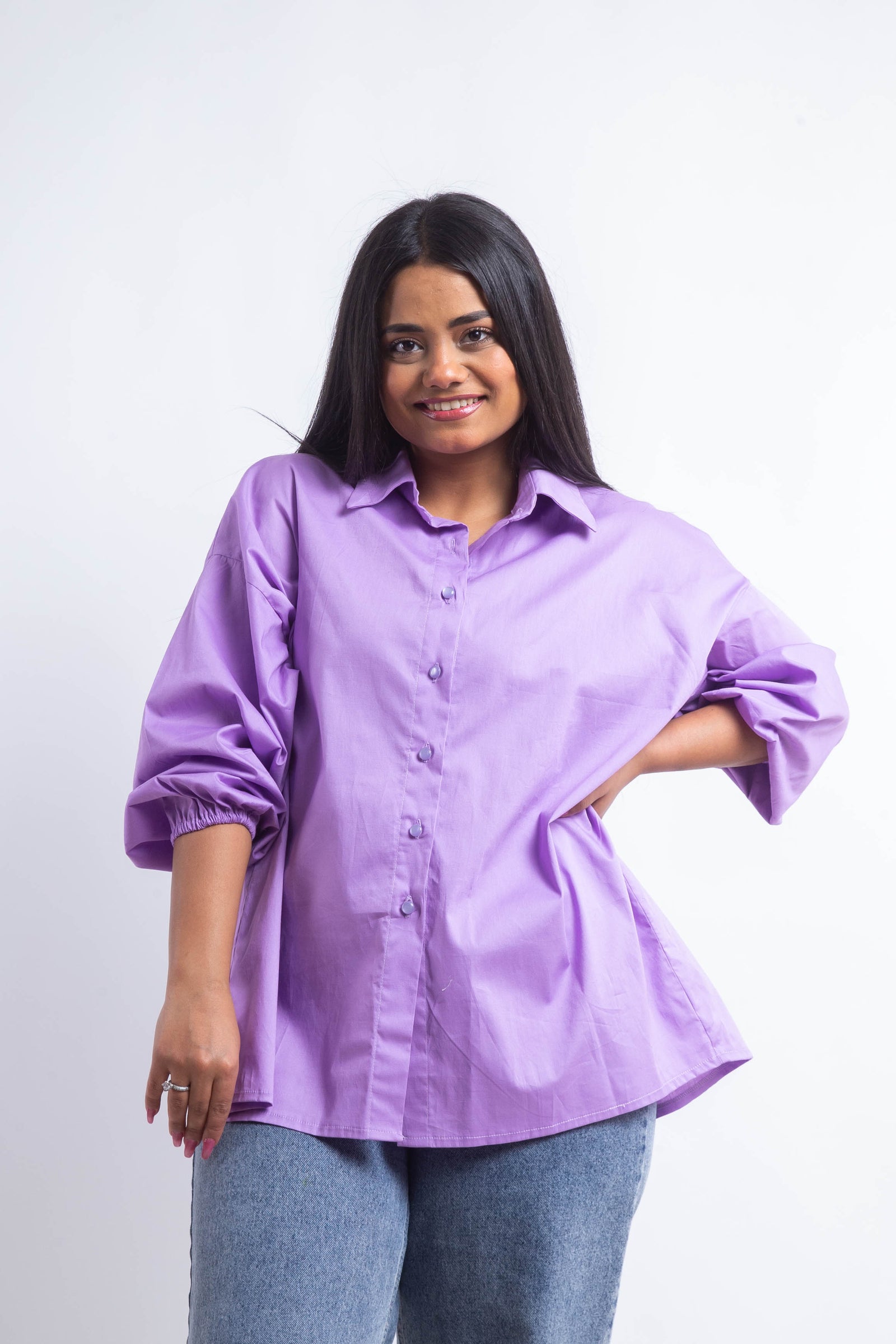 The Buttons Shirt - Lavendar