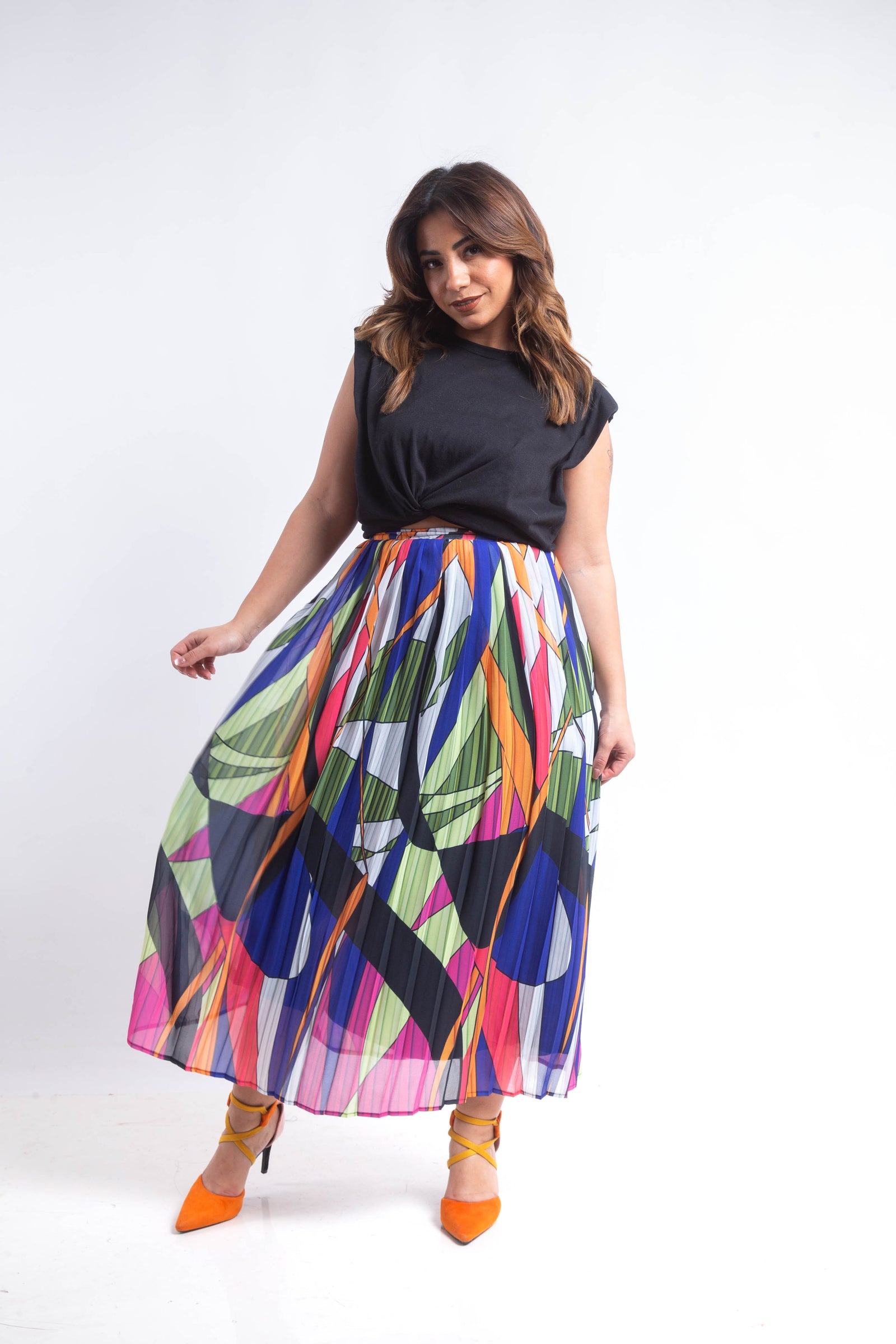 The field chiffon pleated Skirt