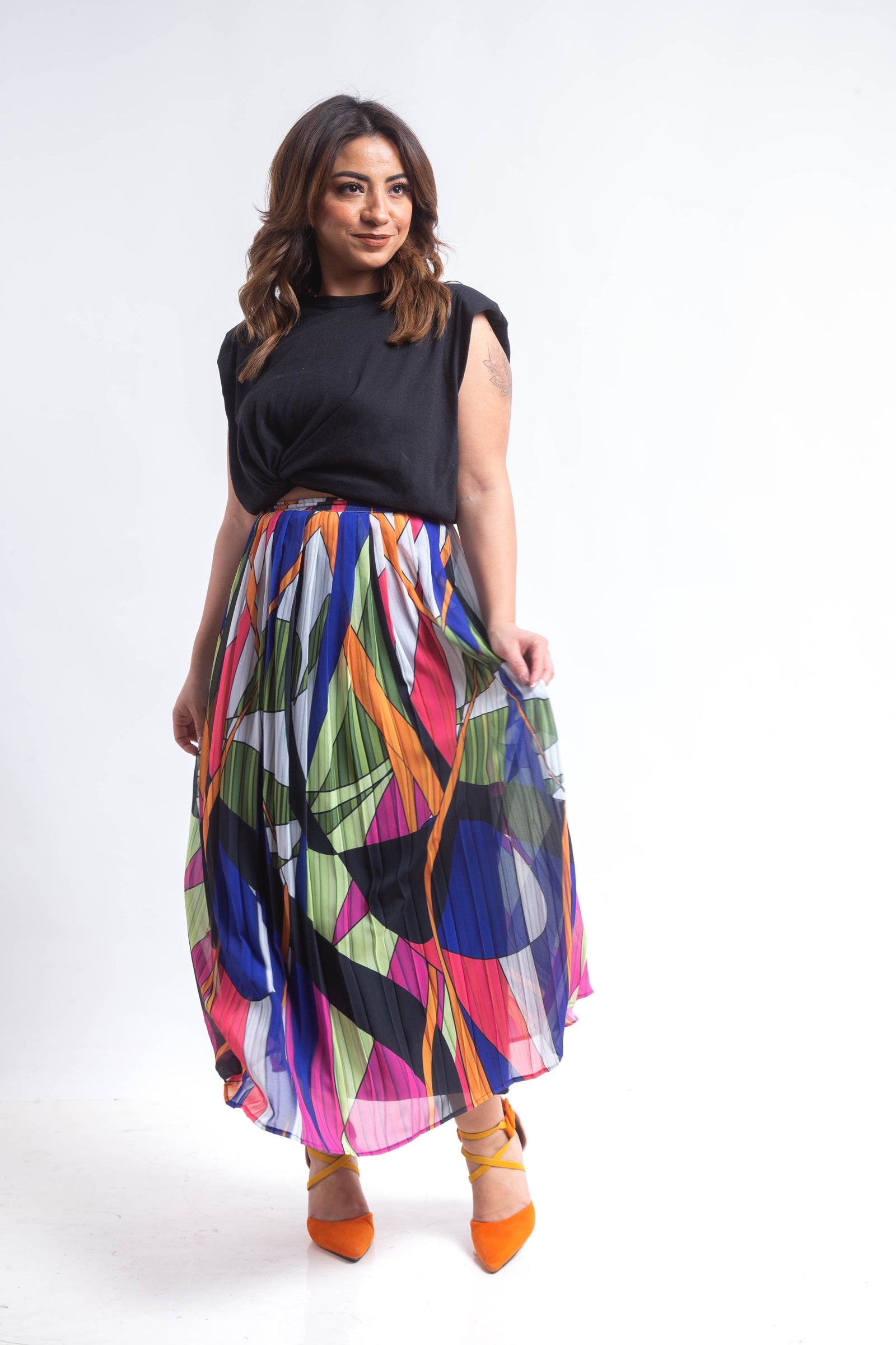 The field chiffon pleated Skirt