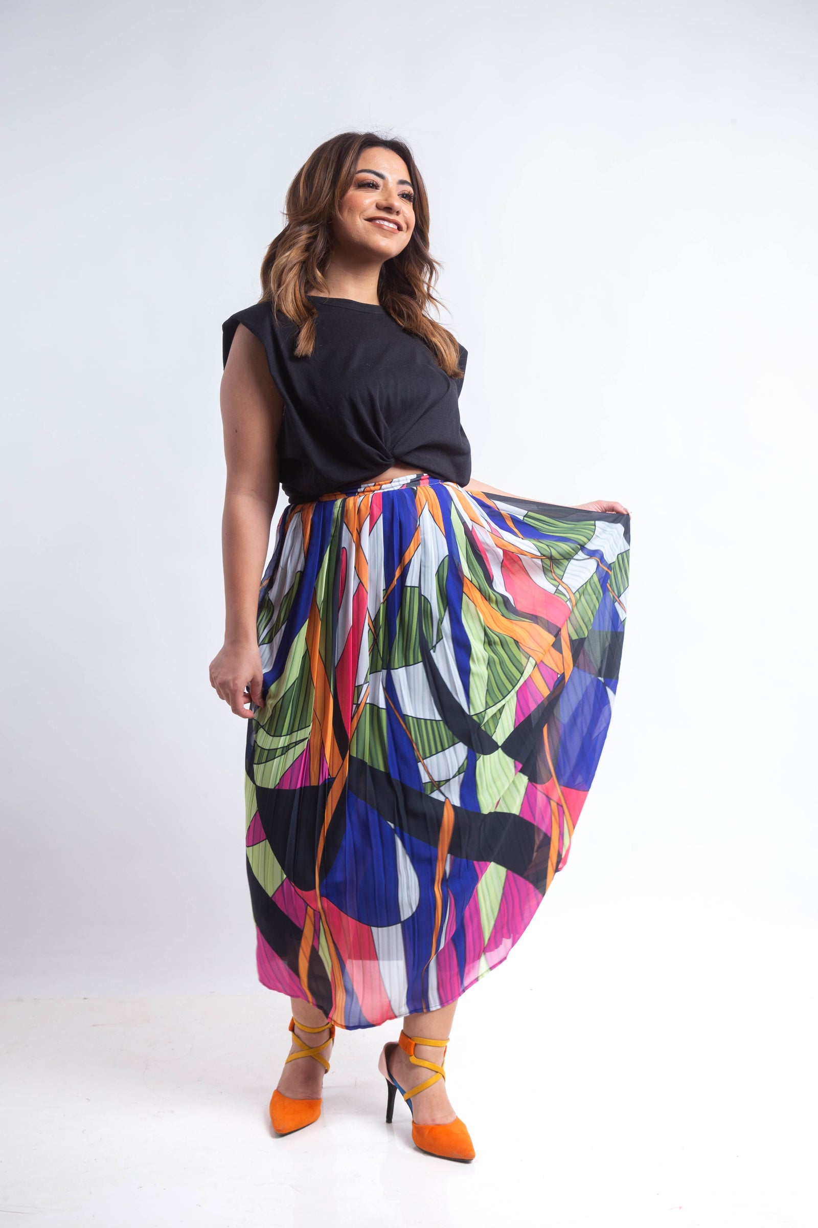 The field chiffon pleated Skirt