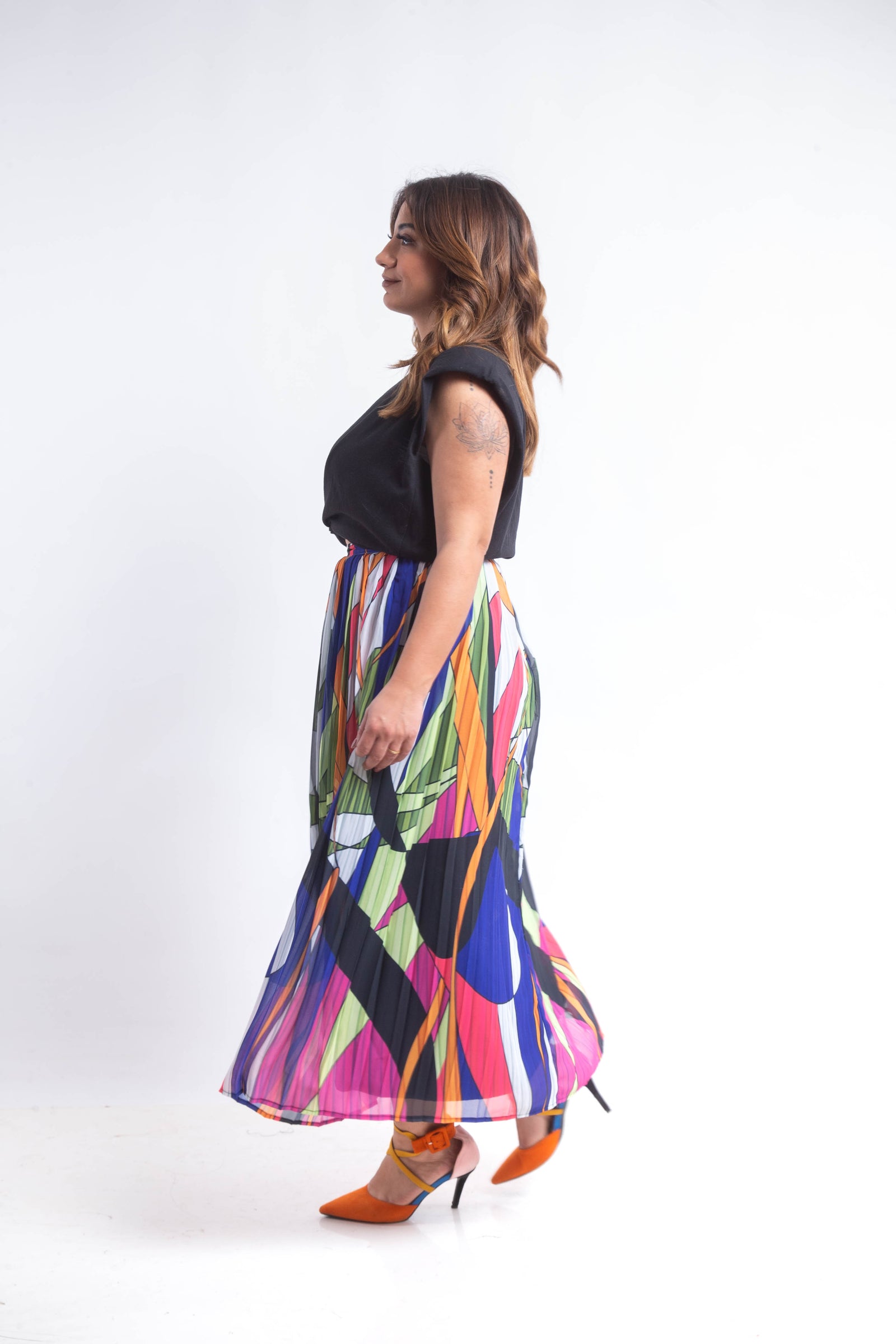 The field chiffon pleated Skirt