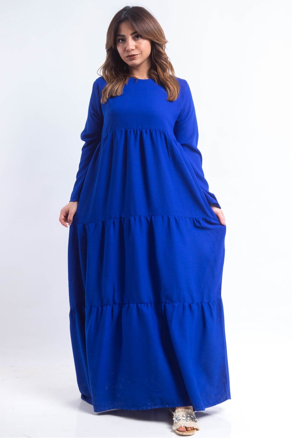 The Maxi Layered Dress - Blue