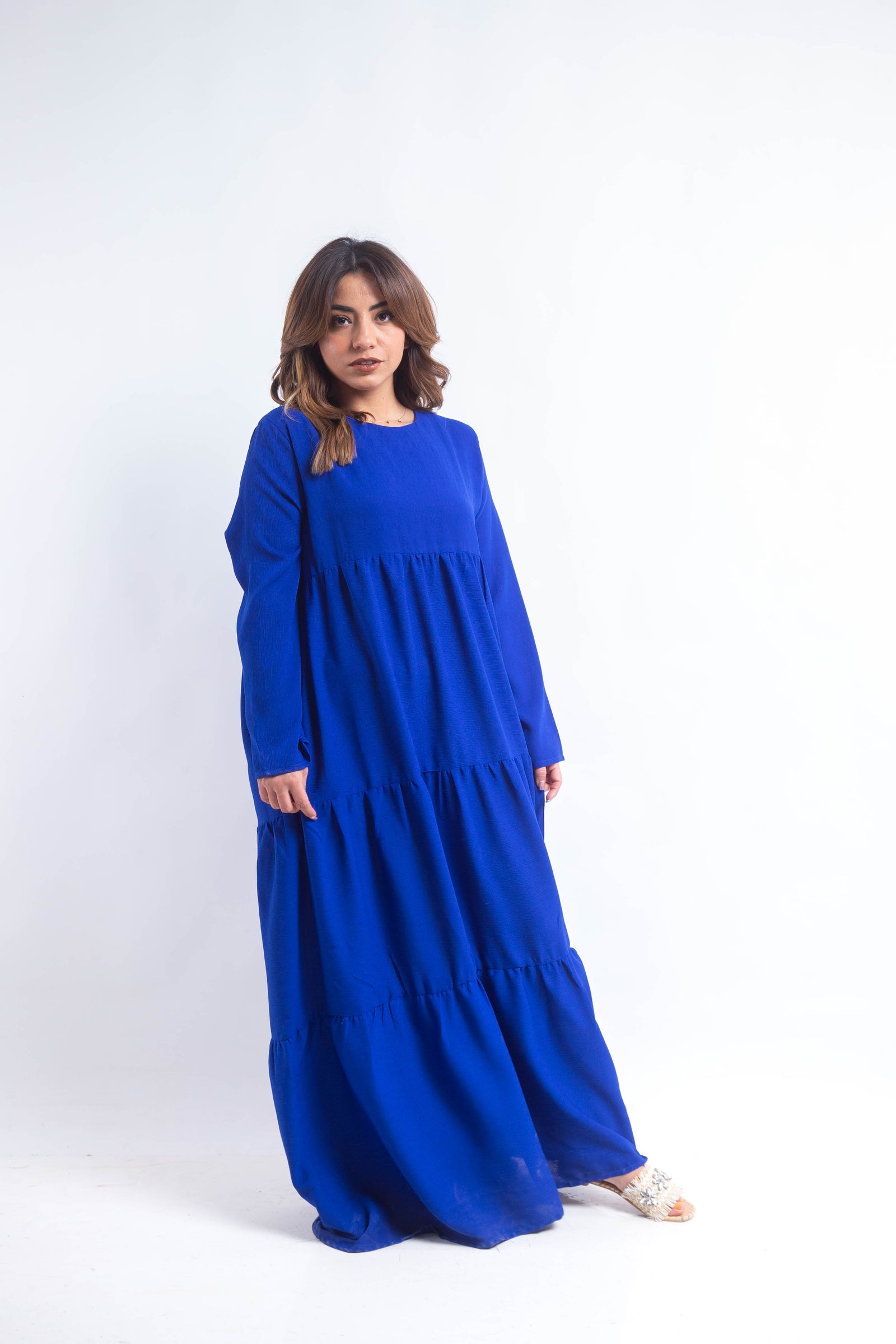 The Maxi Layered Dress - Blue