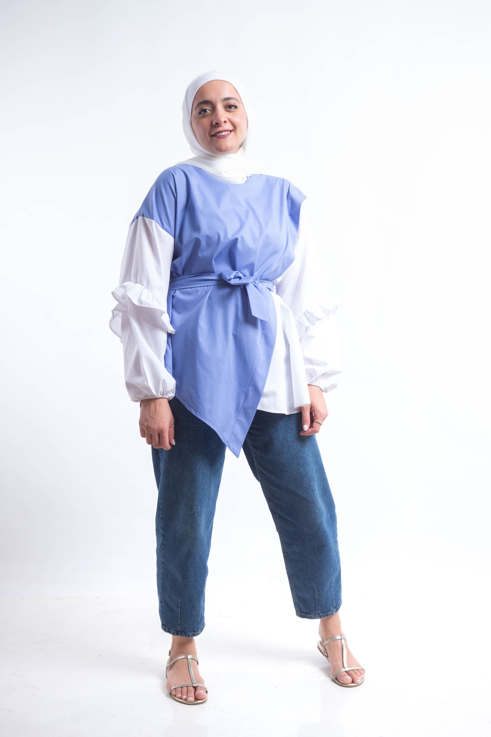The Puff Working Lady Blouse - Babyblue