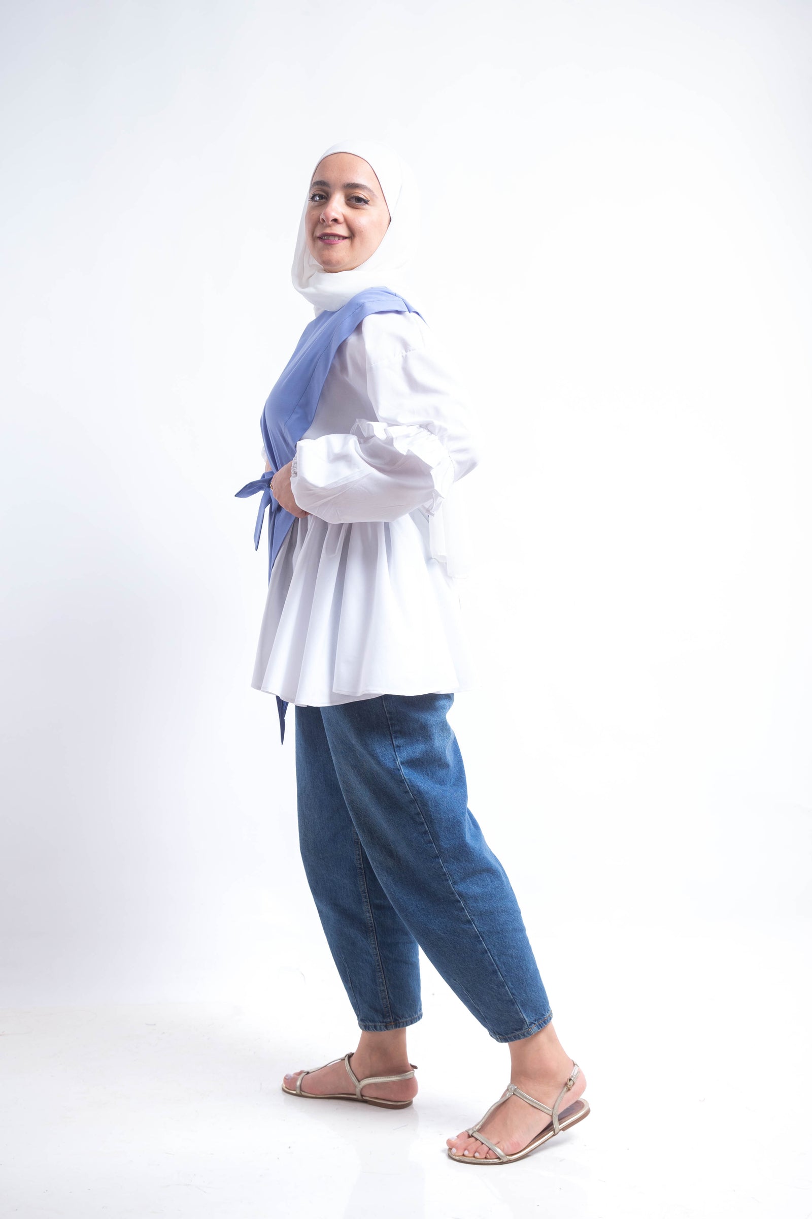 The Puff Working Lady Blouse - Babyblue