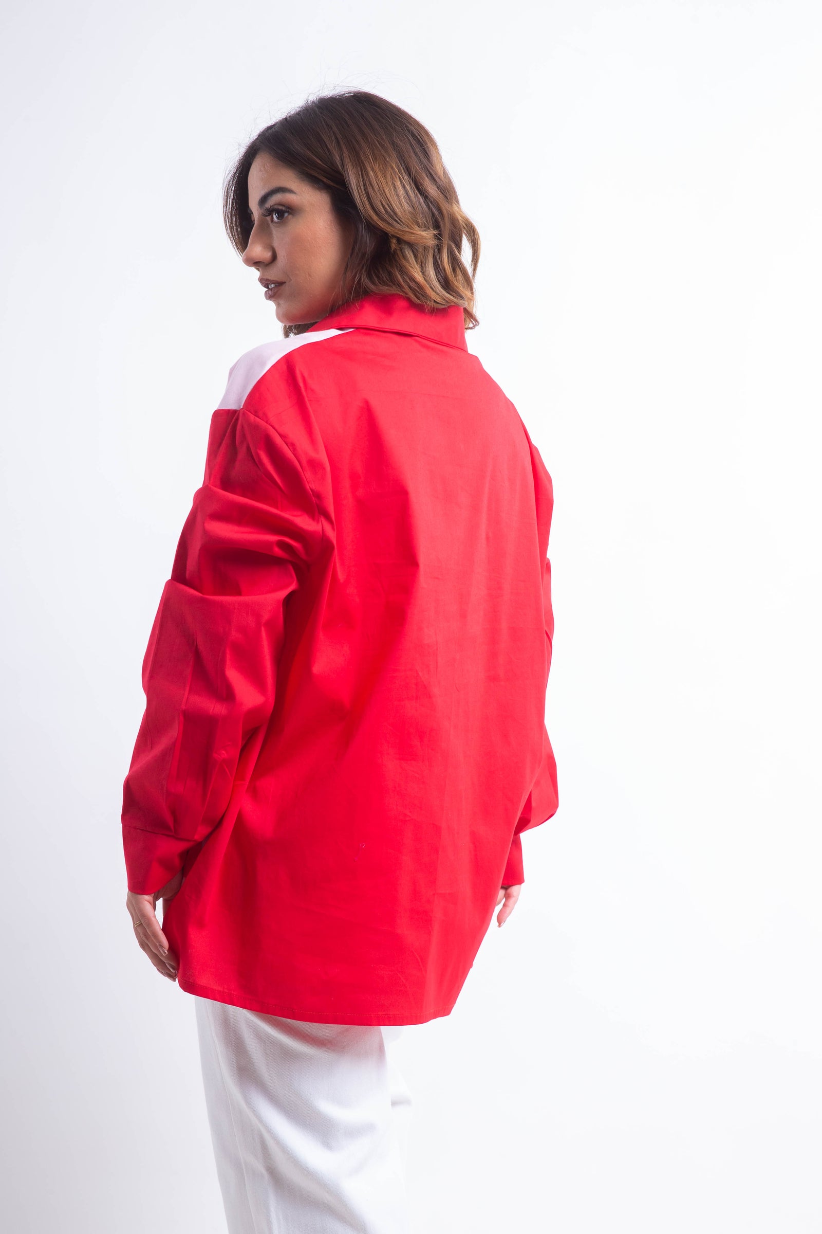 The Kiss Poplin Chemise - Red