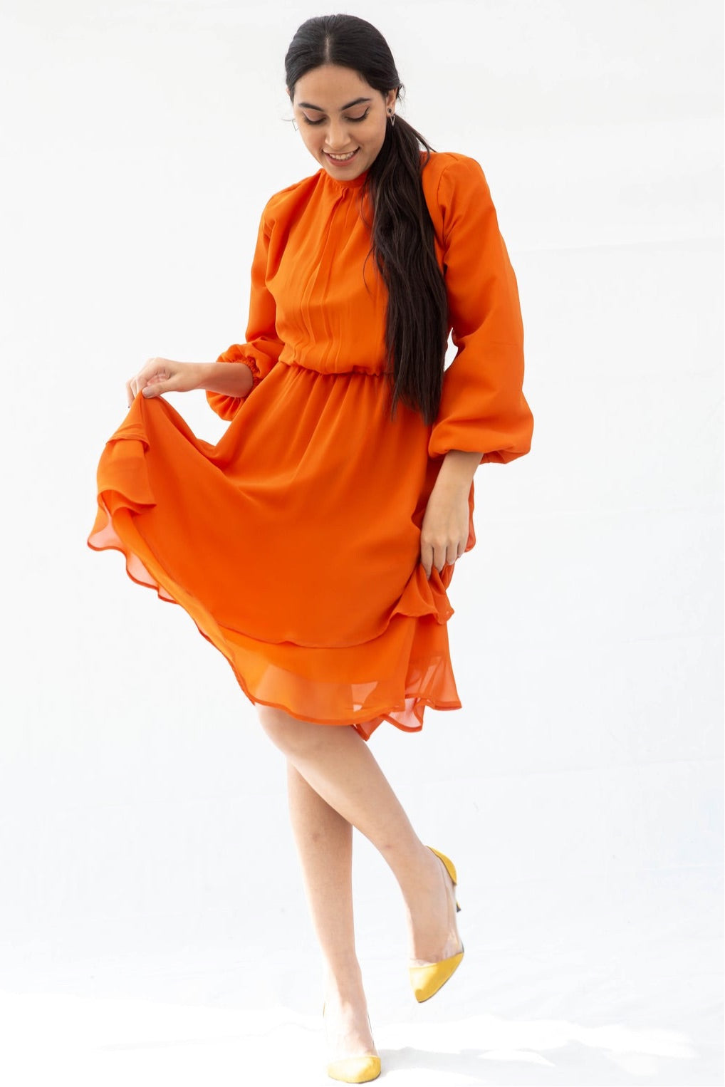 The princess Chiffon Dress- Orange
