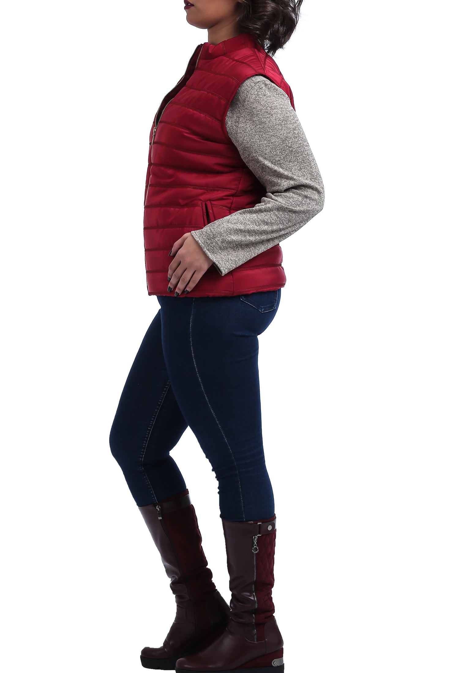 Padded Vest - Maroon