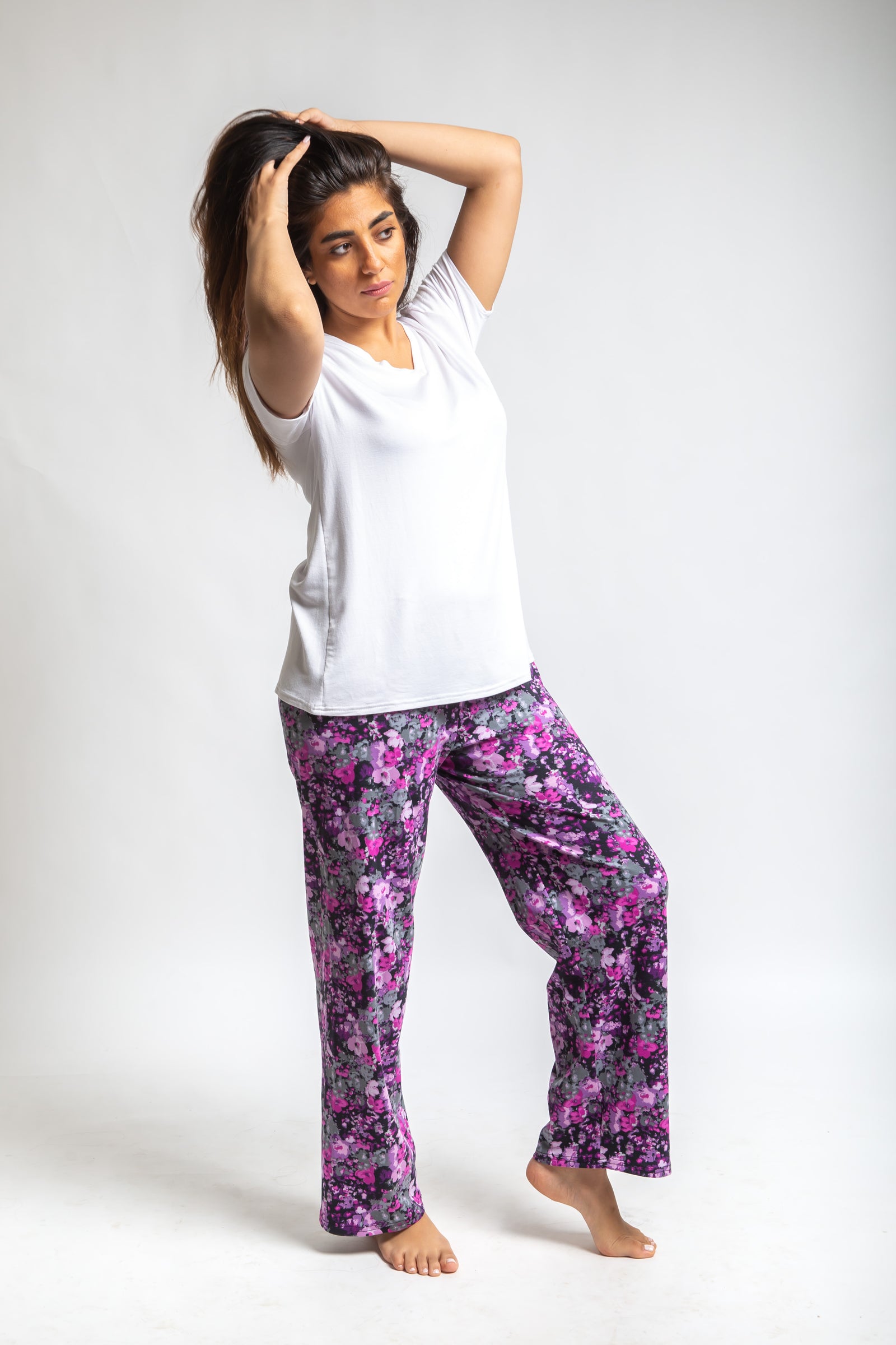 Violet Short Sleeve Pajama Set Purple