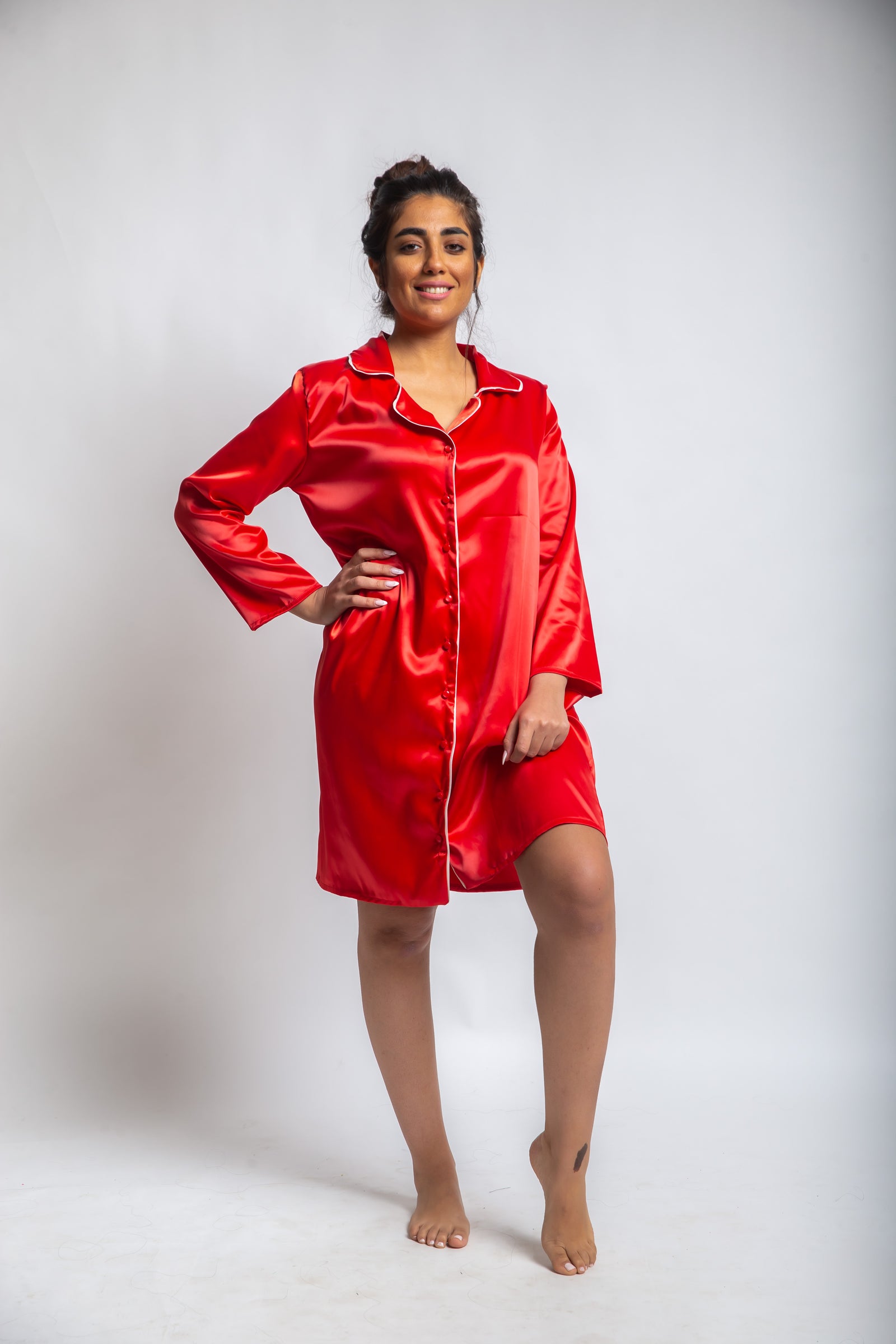 Sensation Shirt Dress Satin