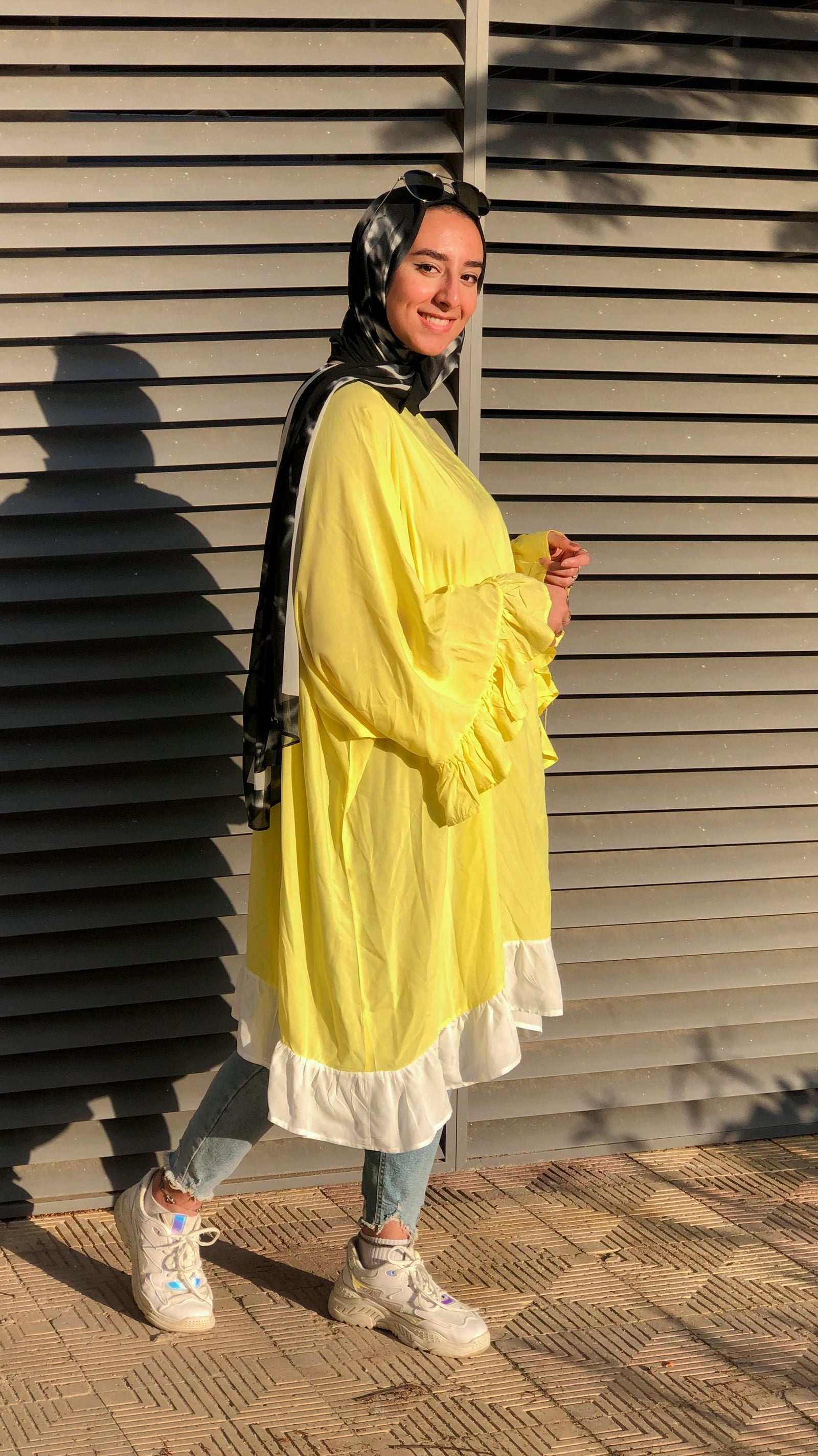 Oversized Wide Blouse - Lemon