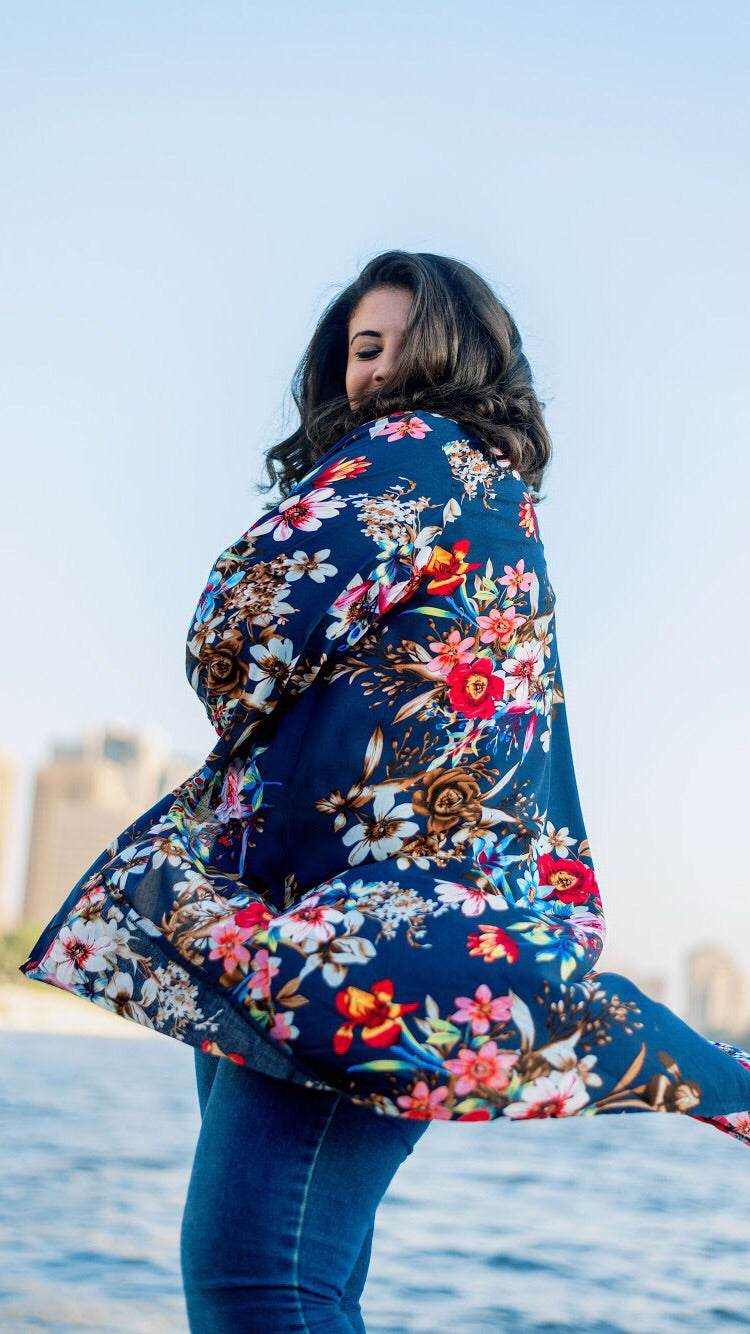 The Navy Blossom Kimono