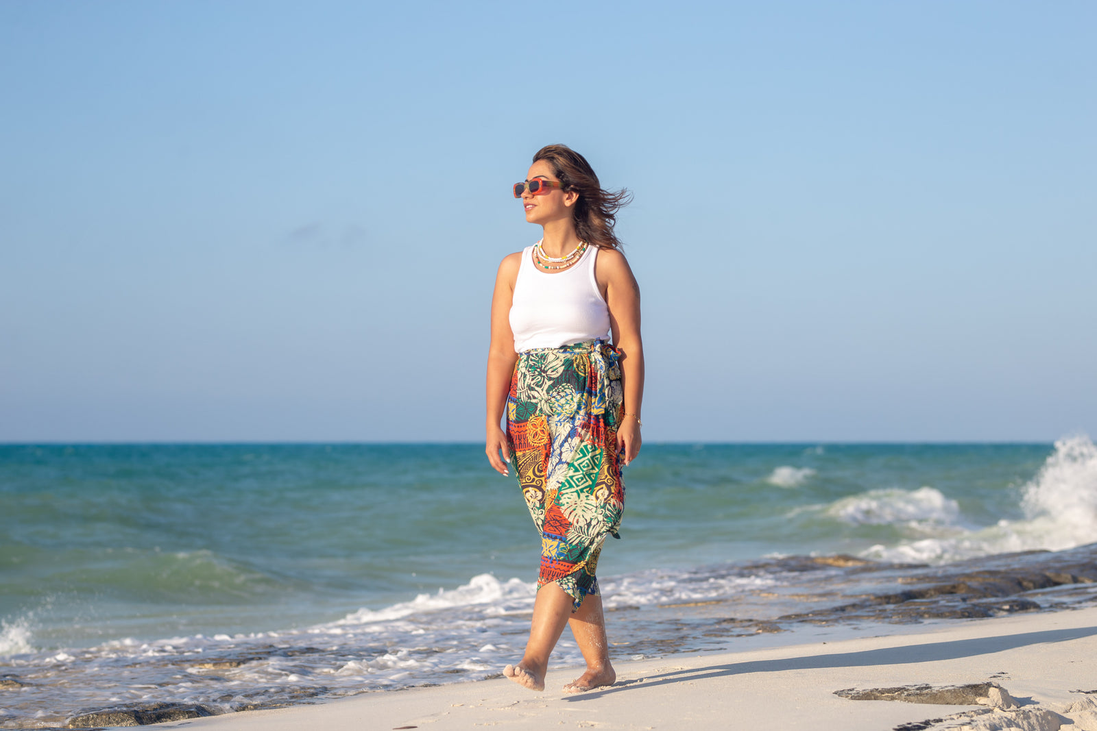 African floral crepe wrap Skirt - green