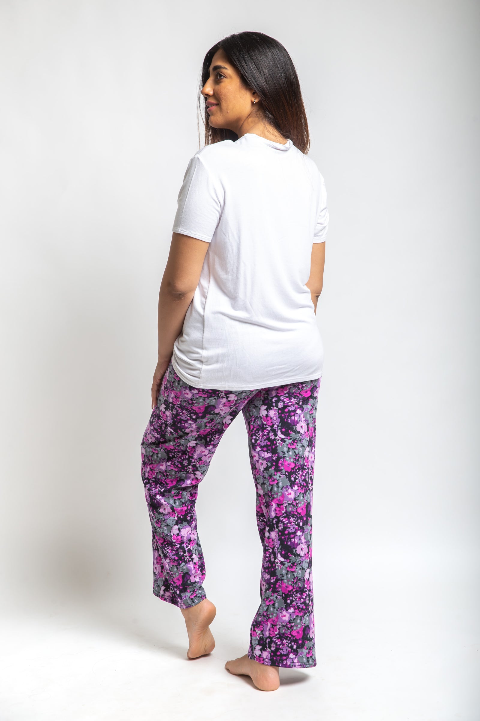 Violet Short Sleeve Pajama Set Purple