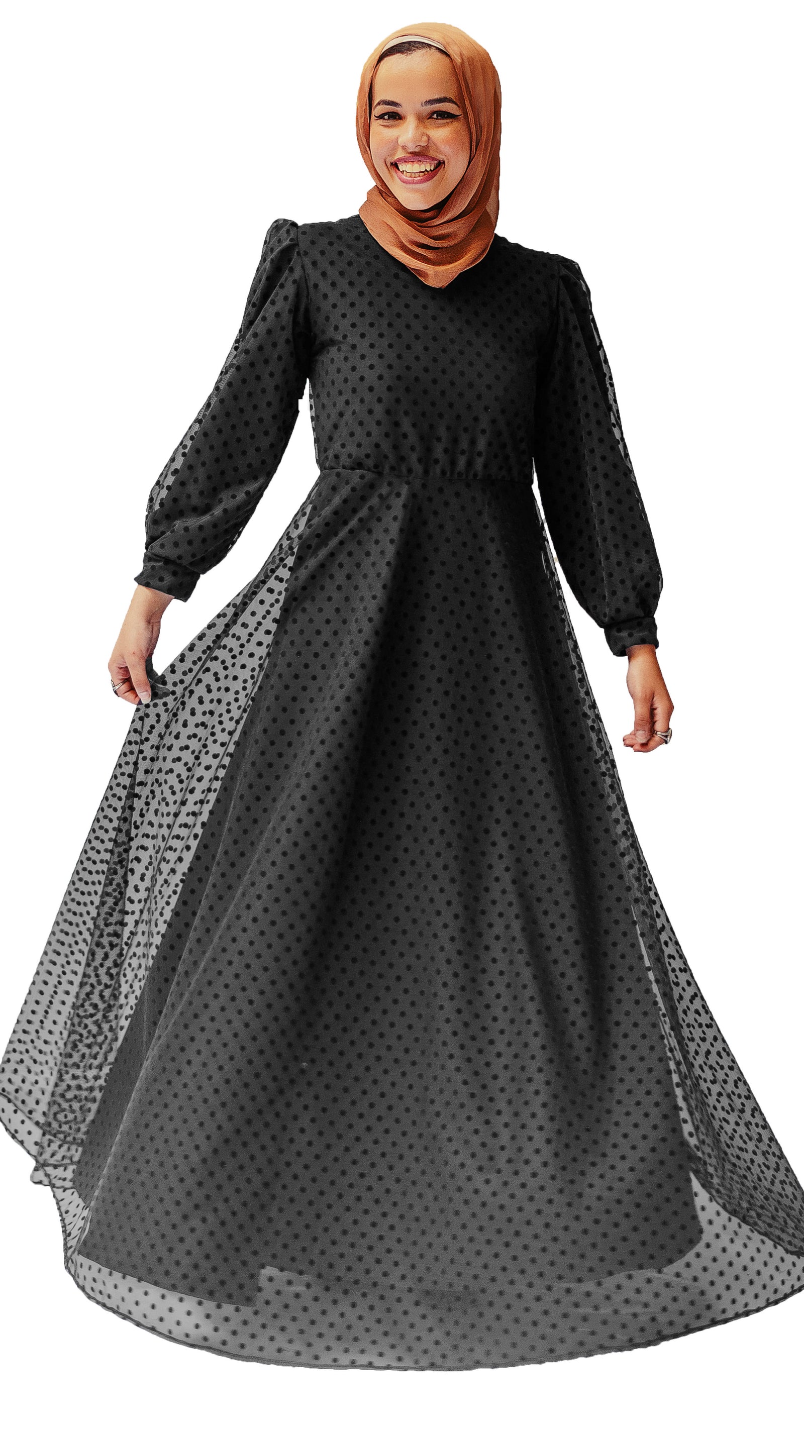 Polka Dot Tulle Dress - Black