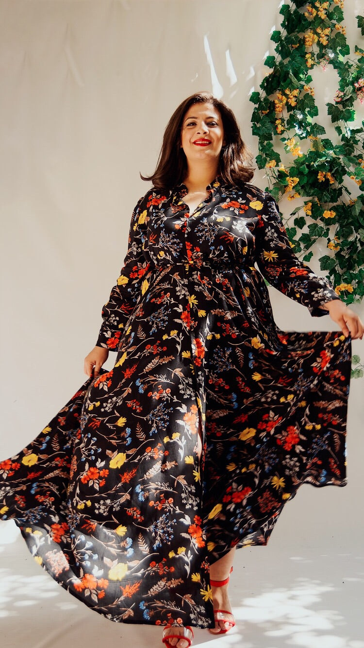 The Colorful Blossom Kimono Dress
