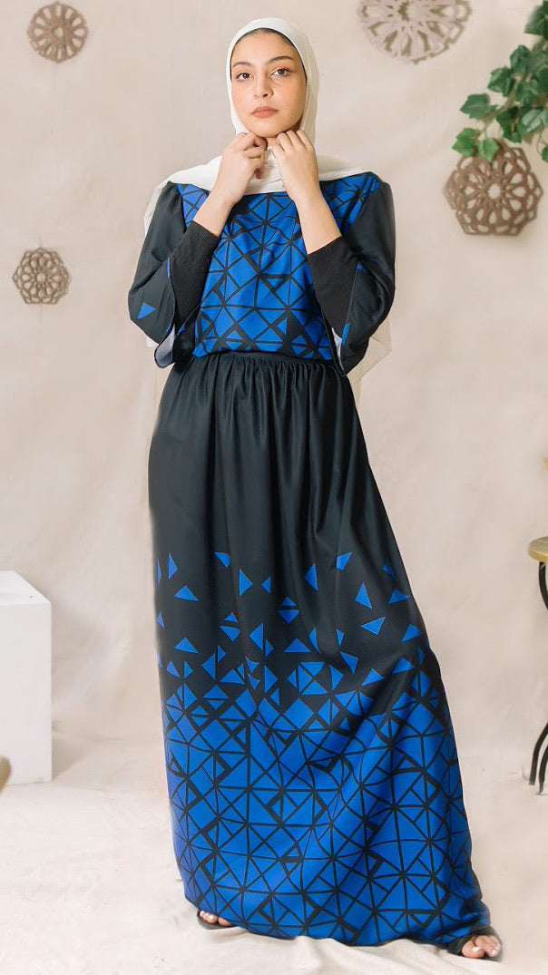 The Geometric Blouse- Blue