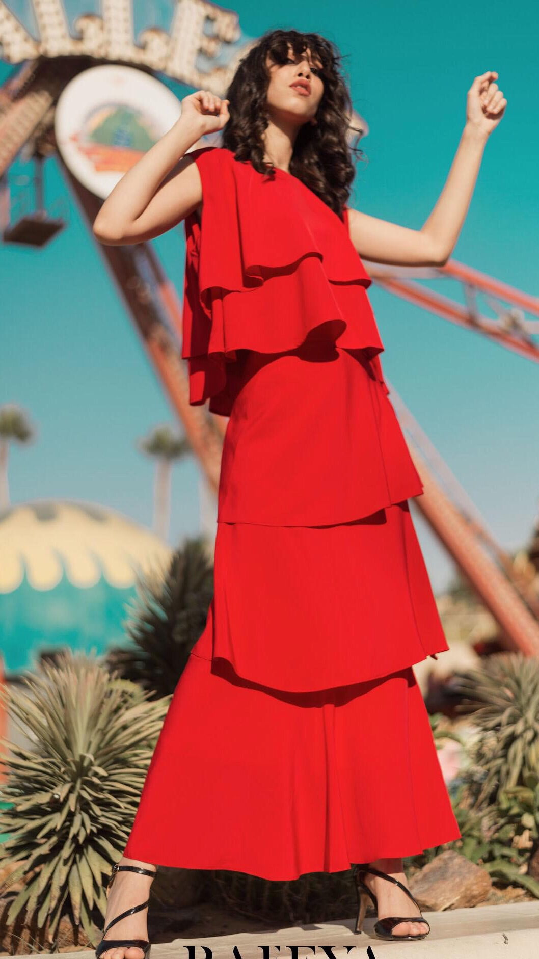 2 Pieces Ruffled Dress