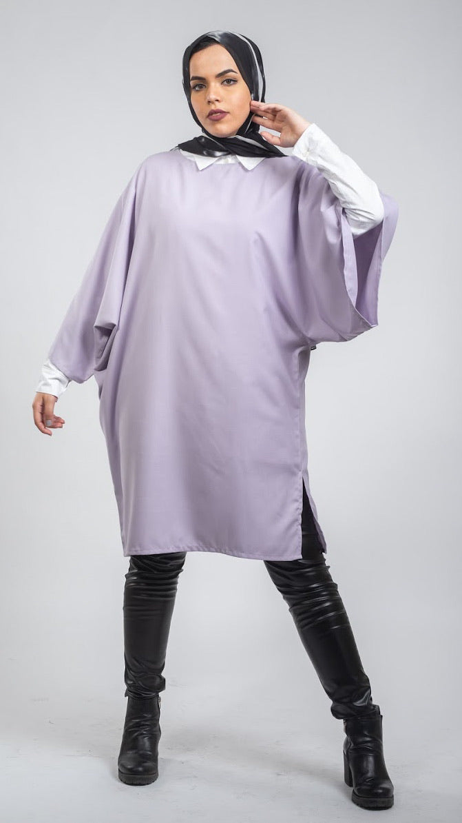 Oversized Wide Blouse - Lavendar