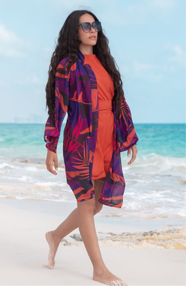 Summer breeze chiffon kimono - purple