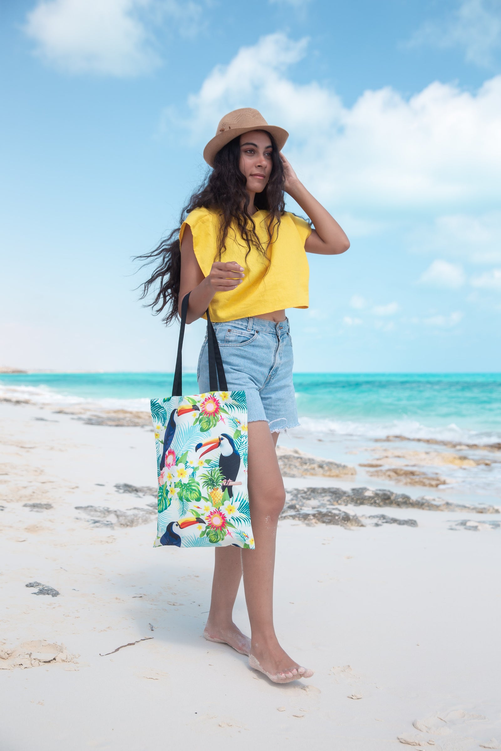 The jungle Tote Bag - Blue