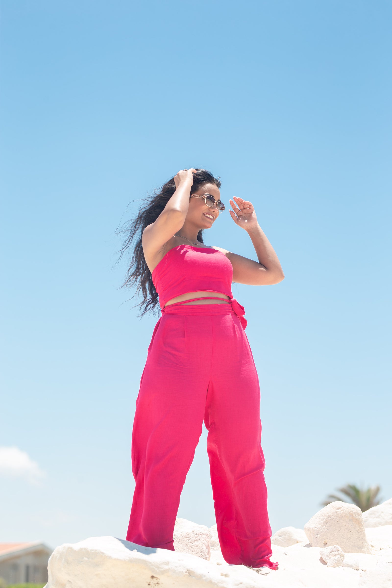 The comfy Linen Set - Fuschia