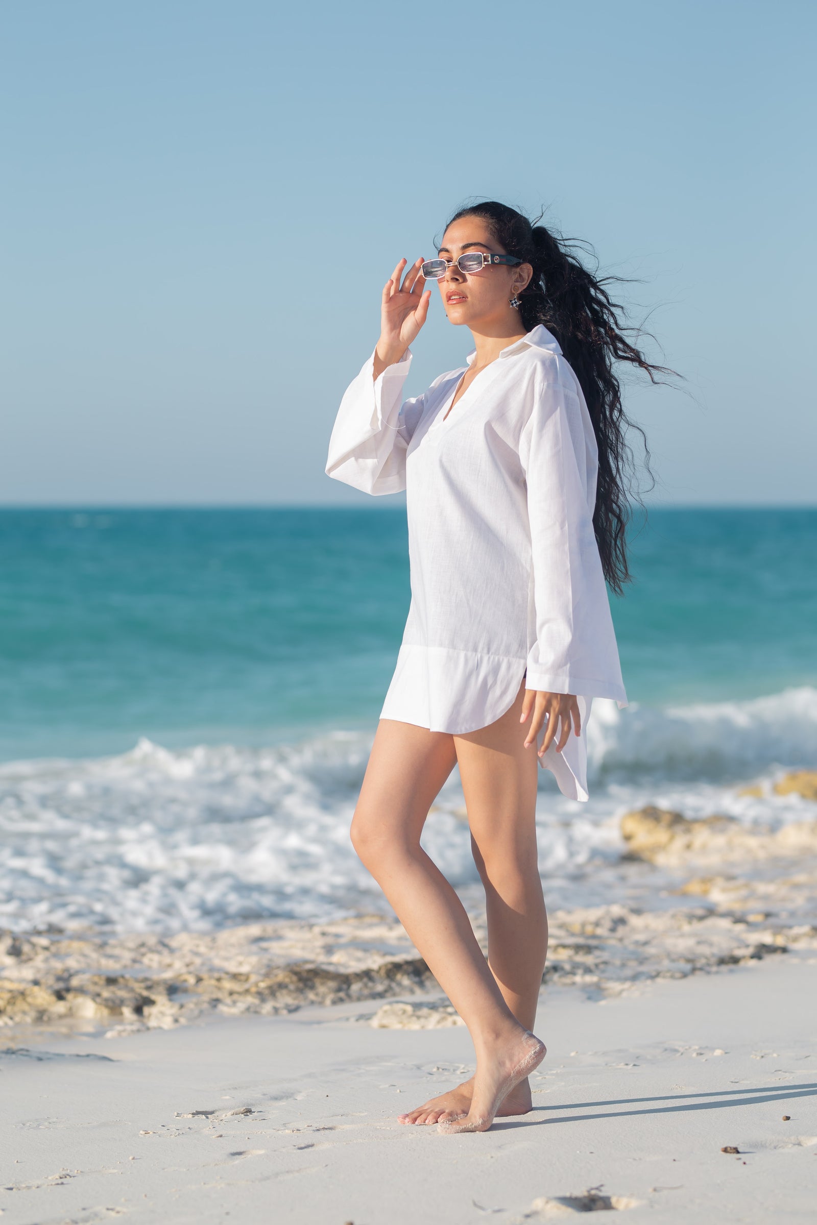 The White linen Top - white