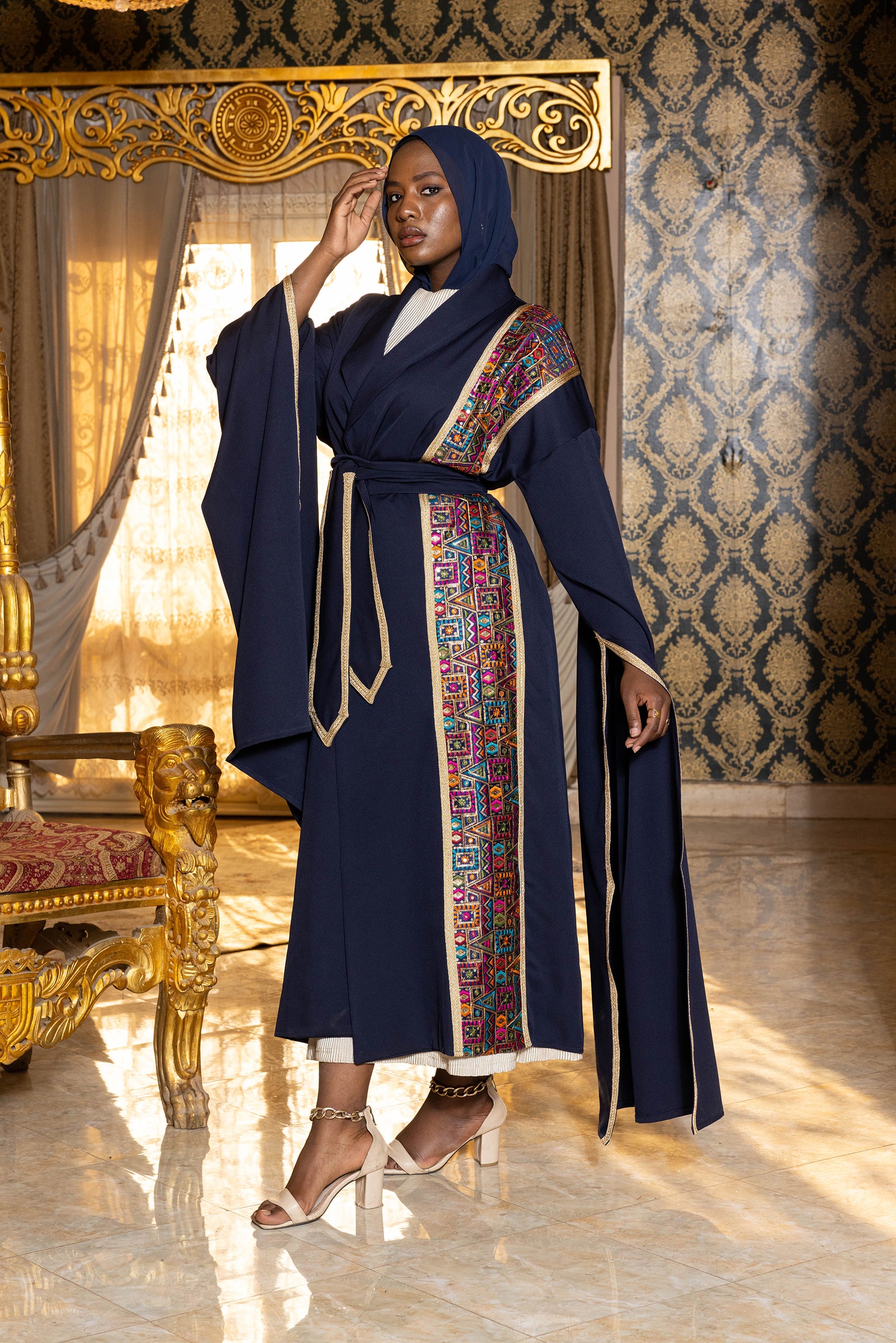 Sultana Kimono Dress Navy Blue