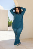 Mystic Teal Wide-Leg Pants