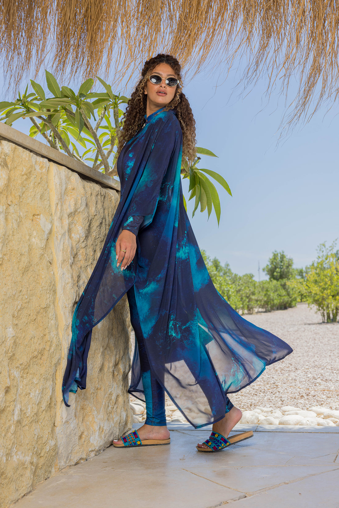 Deep Seas tulle Kimono