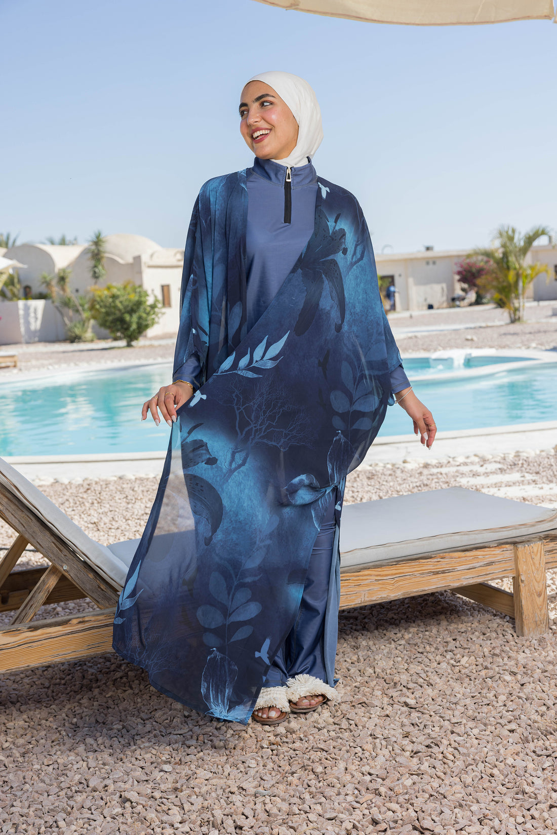 Midnight Bloom Chiffon Kimono