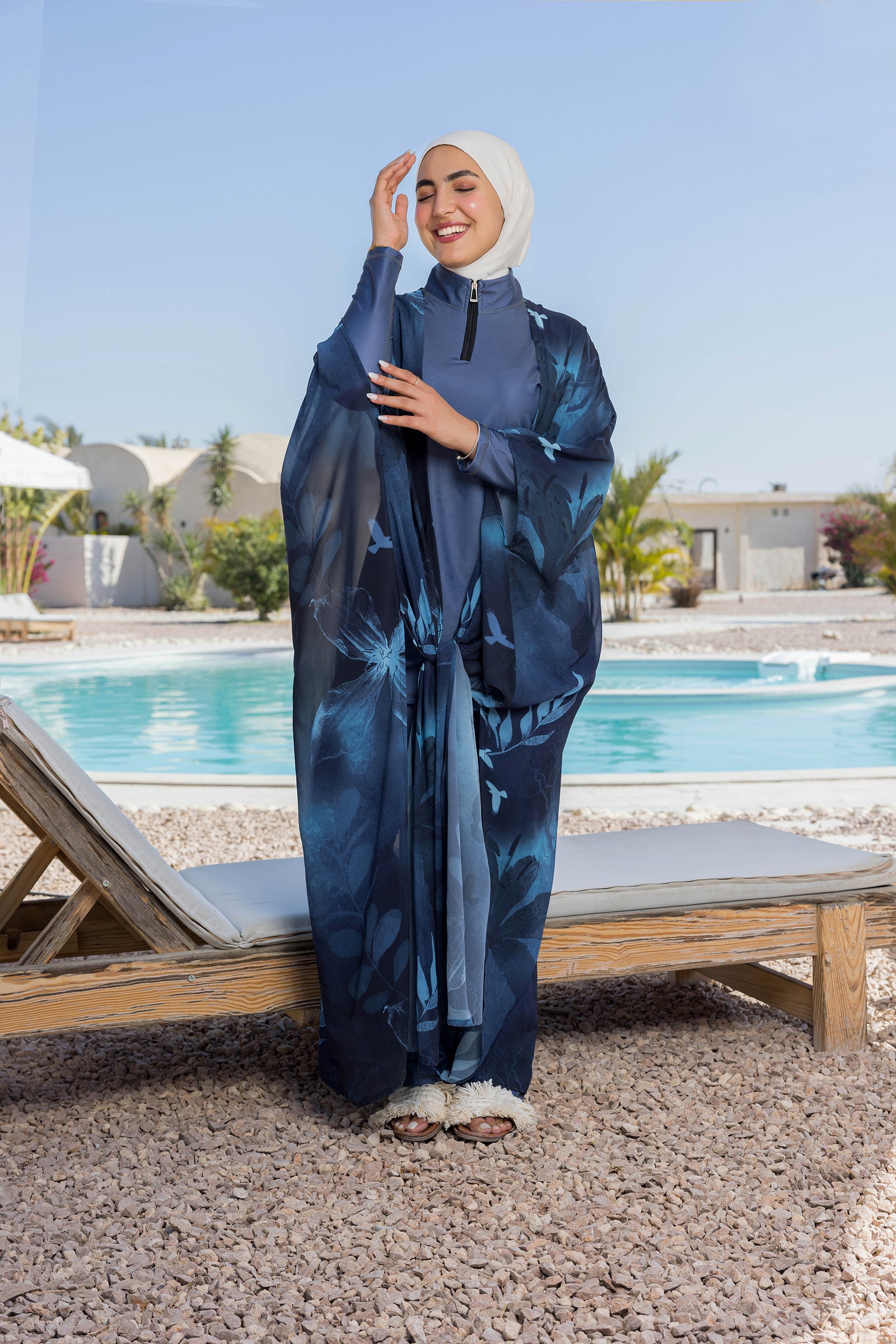 Midnight Bloom Chiffon Kimono