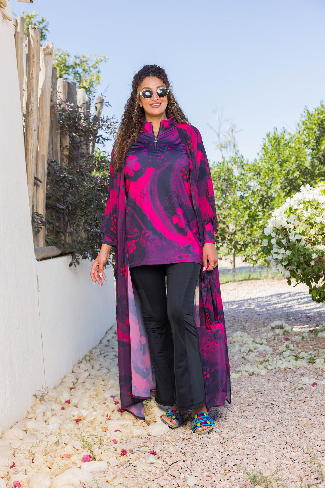Scarlet Bloom Chiffon Kimono