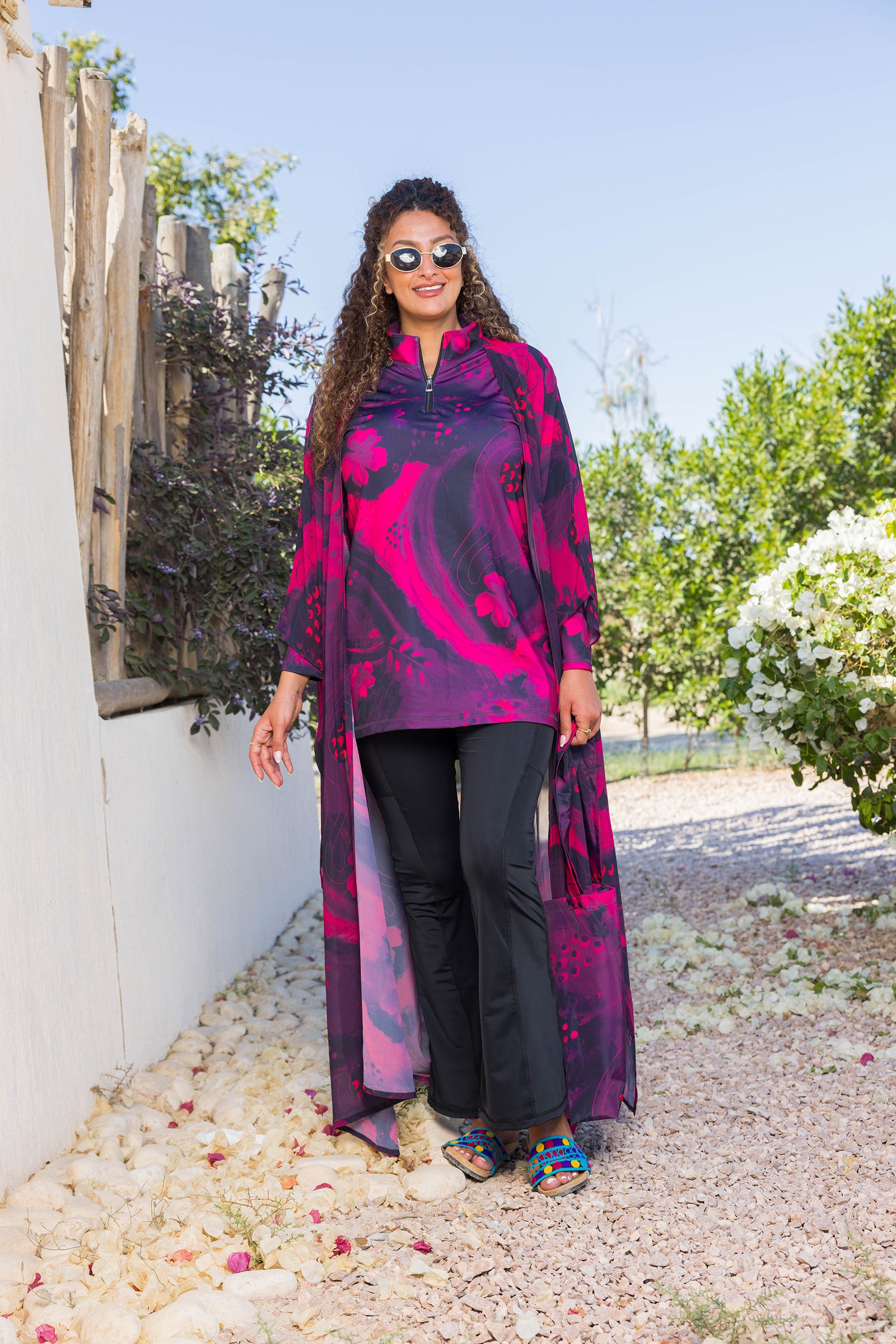 Scarlet Bloom Chiffon Kimono