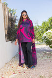 Scarlet Bloom Chiffon Kimono