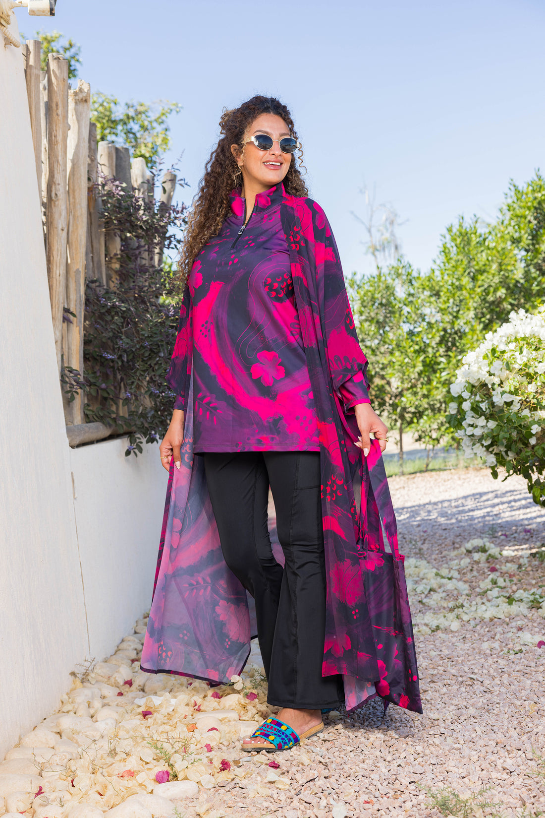 Scarlet Bloom Chiffon Kimono
