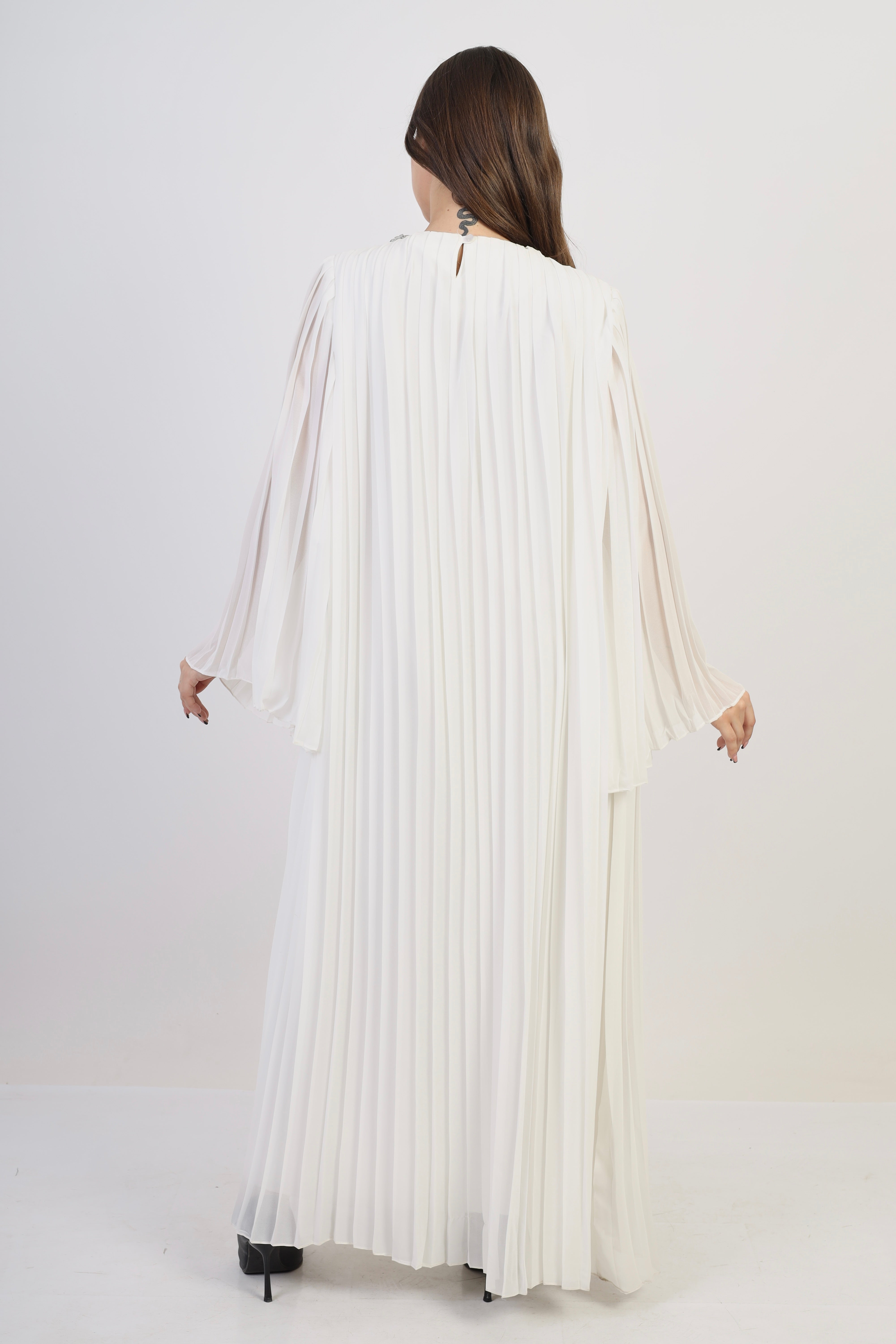 Pleated chiffon dress