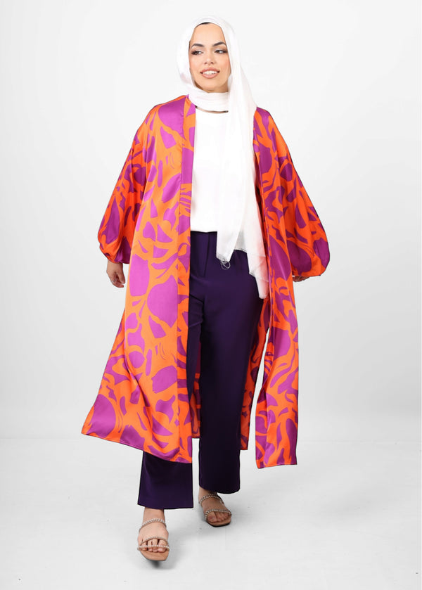 Blossom silk kimono - Orange