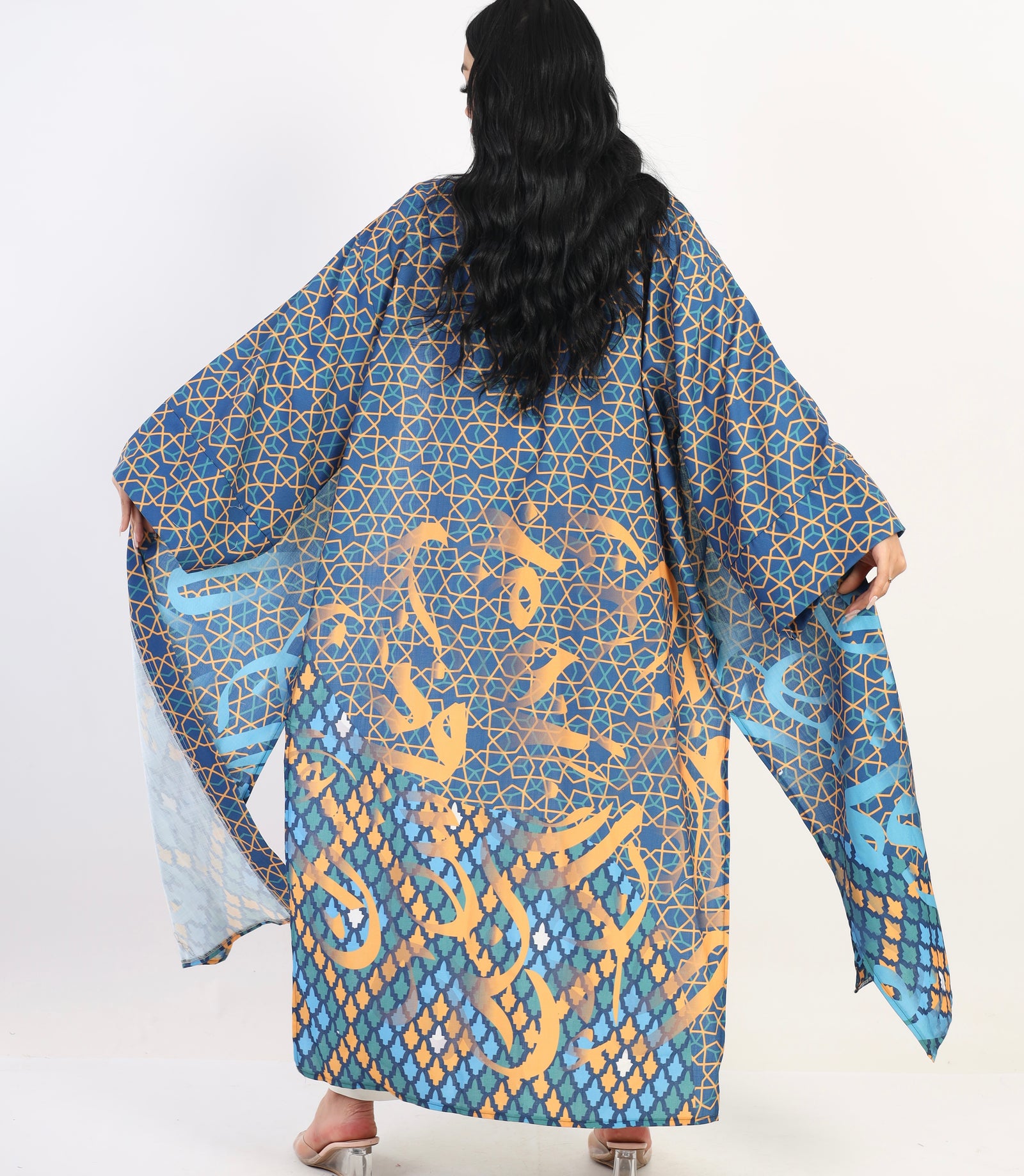 Holy Linen Abaya kimono - blue