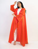 Organza Shimmer Abaya kimono - Orange