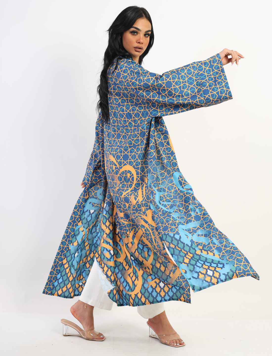 Holy Linen Abaya kimono - blue